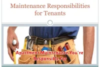 Apartment Maintenance You’re Responsible For