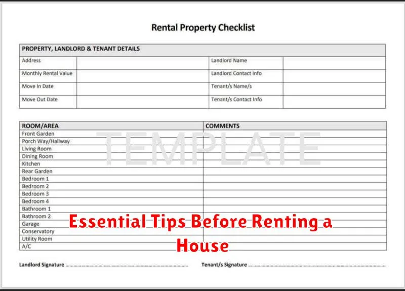 Essential Tips Before Renting a House