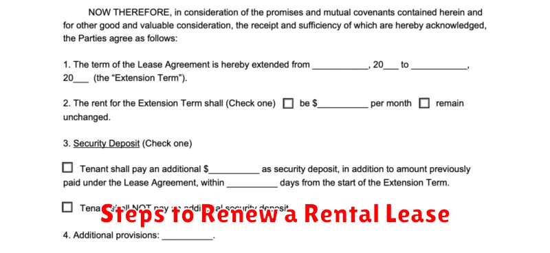 Steps to Renew a Rental Lease